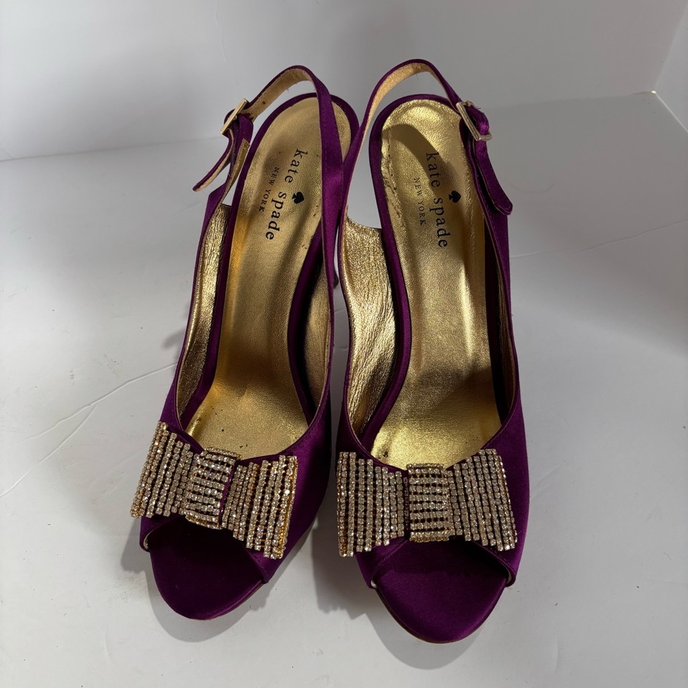 Kate Spade Purple Heels with Gold Accents
